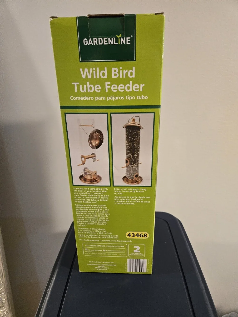 Gardenline Copper Finish Wild Bird Tube Feeder - Copper